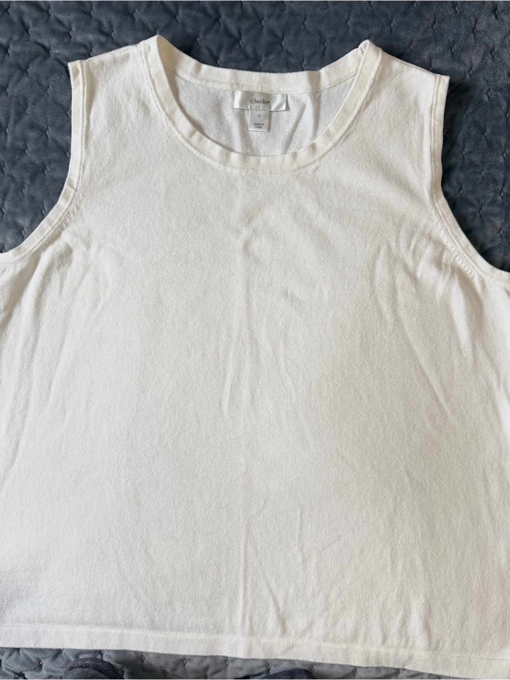 CJ Banks White Crewneck Tank 1X